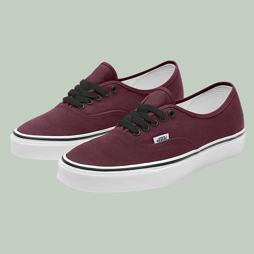 Vans Customs Port Royale Canvas Red Burgundy Low Top Skate Shoes Mens Size 12